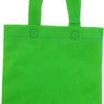50 Small, 9" W x 9" H, Green, Non Woven Party Favors/Goodie Bags with Handles
