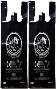 Reusable 3 MIL Single Bottle Black, Dolphin Printed Bags