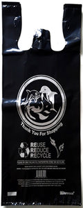 Reusable 3 MIL 2 Bottle Black Dolphin Printed Bags-300 Bags / Box