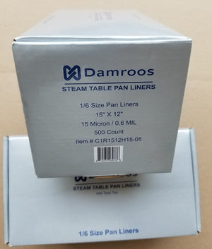 Steam Table Pan Liners - 15" W x 12" H - 1/6 Pan Capacity - 1,000 / 2 Box - with Free Shipping