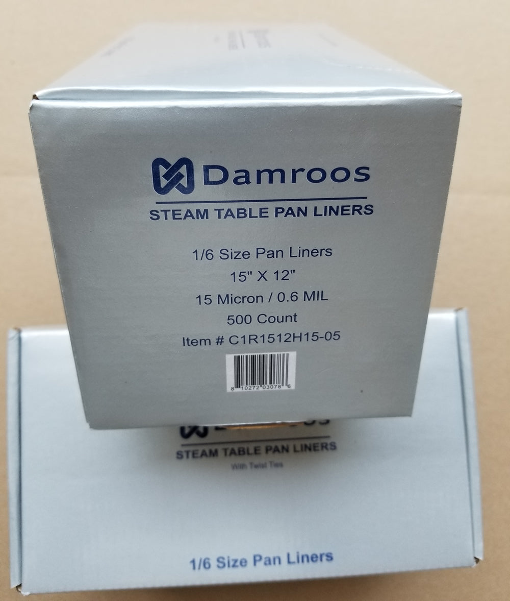 Steam Table Pan Liners - 15" W x 12" H - 1/6 Pan Capacity - 3,000 / 6 Box - with Free Shipping