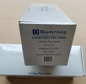 Steam Table Pan Liners 18" W x 14" H, 1/3 Pan Capacity 500/2 Box With Free Shipping