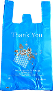 Mini Jumbo, 16" W x 8" D x 26" H, Oxo Biodegradable, Blue, Plastic Shopping Bags, 500 Bags/Box