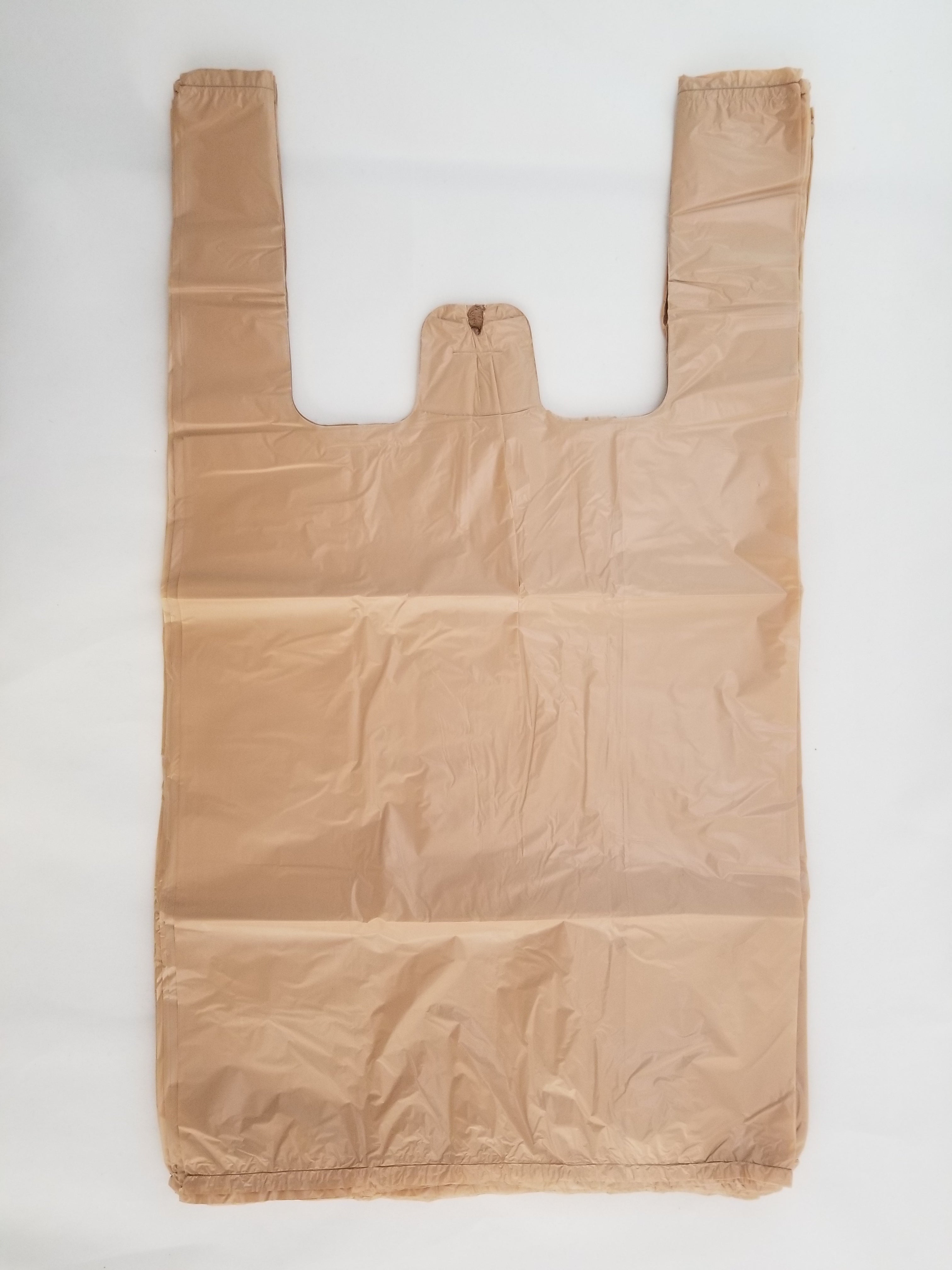 Brown, 10" W x 5" D x 18" H,  Plastic Shopping Bags-1,000 Bags / Box