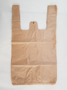 Brown, 10" W x 5" D x 18" H,  Plastic Shopping Bags-1,000 Bags / Box