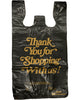 Medium Heavy Black Gold Printed Thank You Plastic Shopping Bags-1,000 Bags / Box