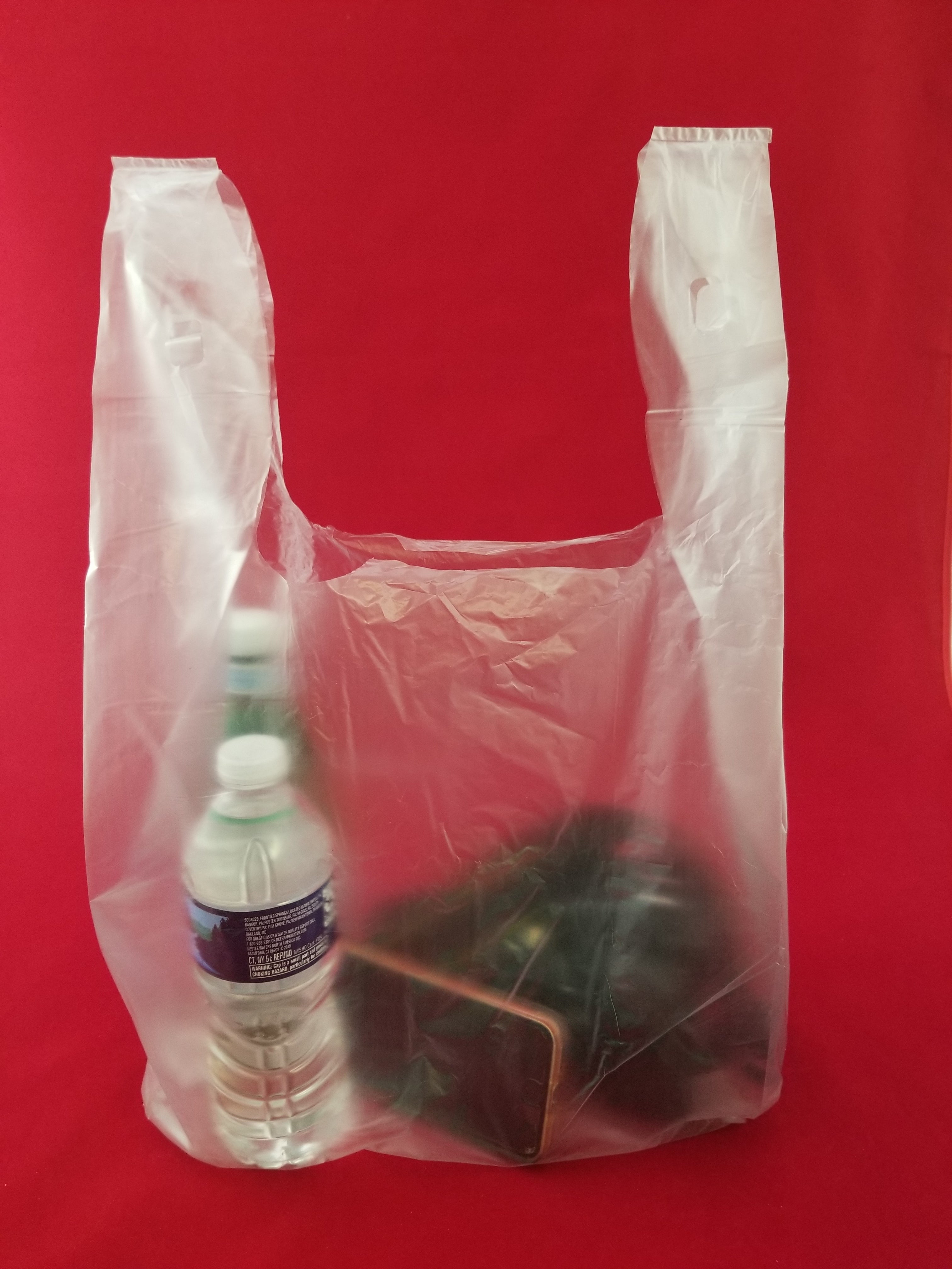 Large, Clear / Transparent, 12" W x 6" D x 22" H, Heavy, Plastic Shopping Bags, 700 / Box