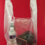 Large, Clear / Transparent, 12" W x 6" D x 22" H, Heavy, Plastic Shopping Bags, 700 / Box