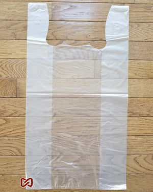 Large, Clear / Transparent, 12" W x 6" D x 22" H, Heavy, Plastic Shopping Bags, 700 / Box