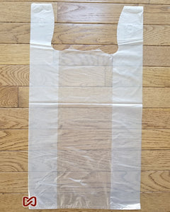 Large, Clear / Transparent, 12" W x 6" D x 22" H, Heavy, Plastic Shopping Bags, 700 / Box