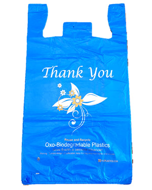 Extra Large Blue Oxo Biodegradable Plastic Shopping Bags With