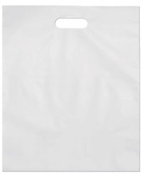 Die-Cut-Handle-White-Size: 15" W x 15"-Plastic-Shopping-Bags-1000-Per-Case