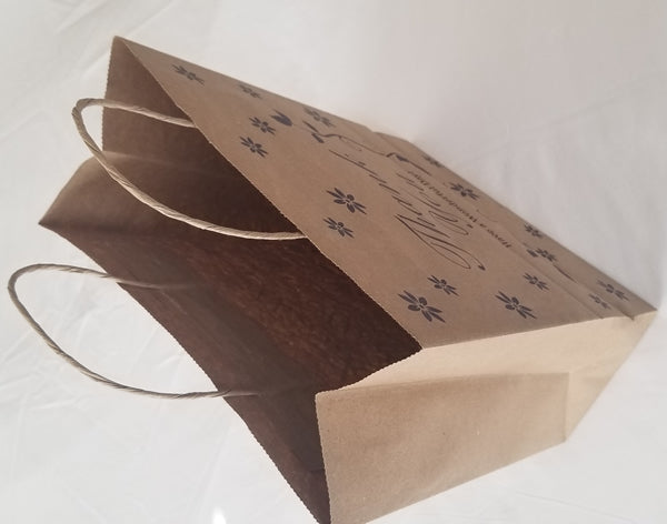 250 Heavy Paper Bags with Twisted Handles, Thank You printed in blue color