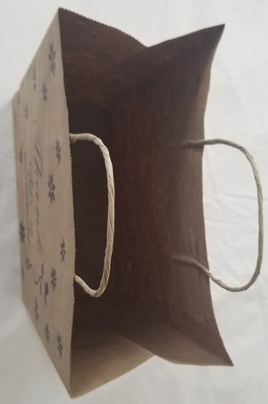 250 Heavy Paper Bags with Twisted Handles, Thank You printed in blue color