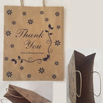 250 Heavy Paper Bags with Twisted Handles, Thank You printed in blue color