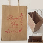 250 Heavy Paper Bags with Twisted Handles, Thank You printed in red color