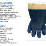 2,000 - Blue Poly Disposable Gloves - Large - on Wickets