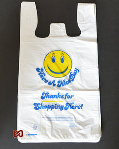 XL Smiley Face Printed T-Shirt Shopping Bag